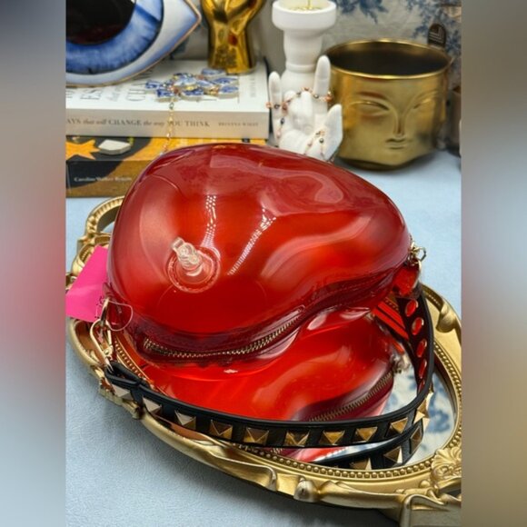 🆕 BETSEY JOHNSON 🧿 NWT Heart Beat Purse, Kitsch Inflatable Red Heart Balloon - Picture 9 of 16
